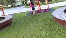 Kids running in the park